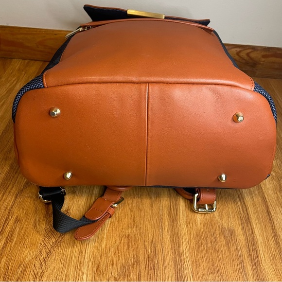 P.Mai Valletta Executive Backpack Cognac Navy Leather - Picture 8 of 12